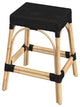 Robias Rectangular Rattan 24.5" Counter Stool, Black