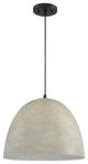 1-Light Pendant, Concrete With Matte Black