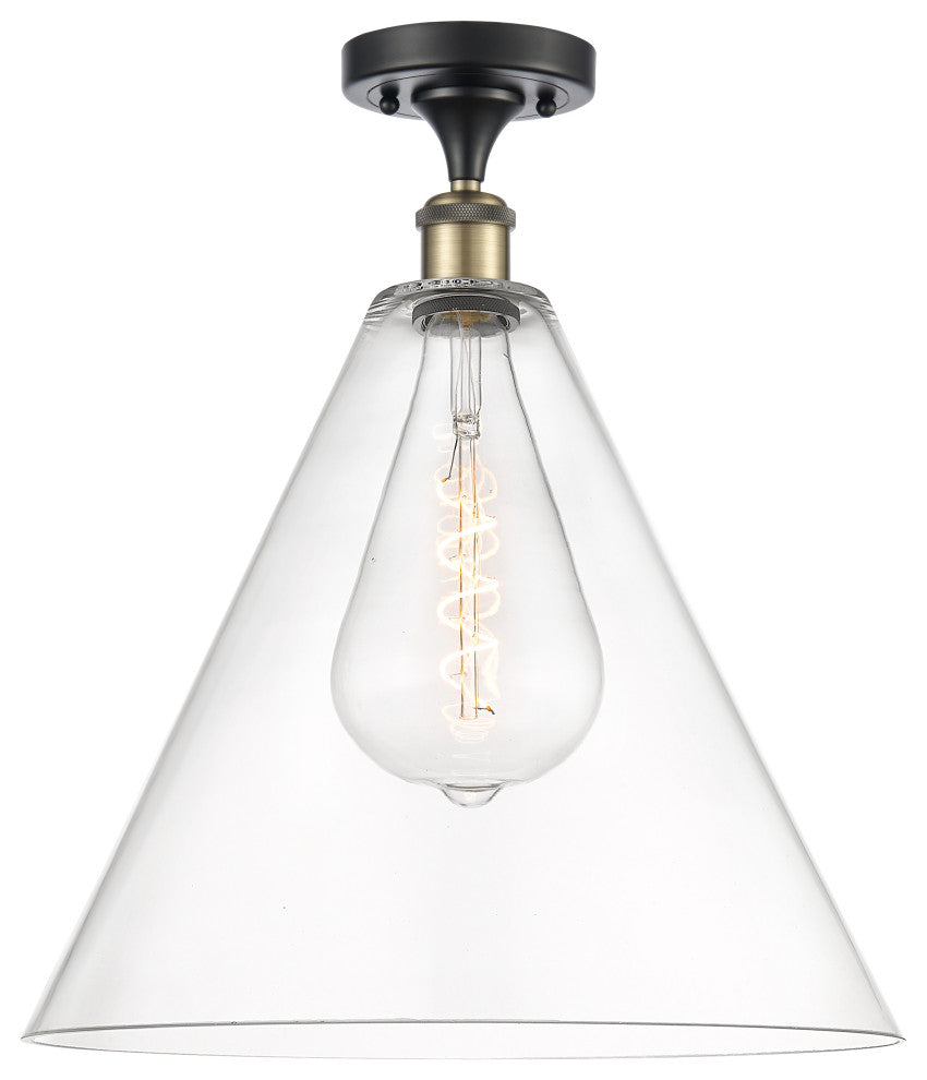Innovations 516-1C-BAB-GBC-162-LED 1 Light Semi-Flush Mount, Black Antique Brass