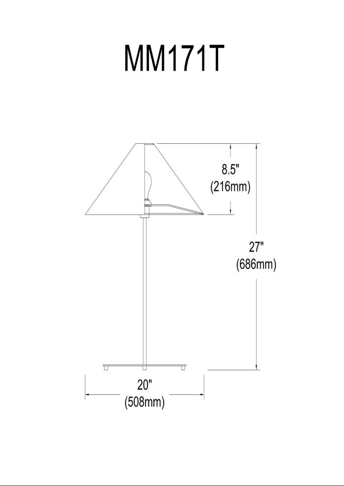 1LT Slope Table Lamp White Shade White