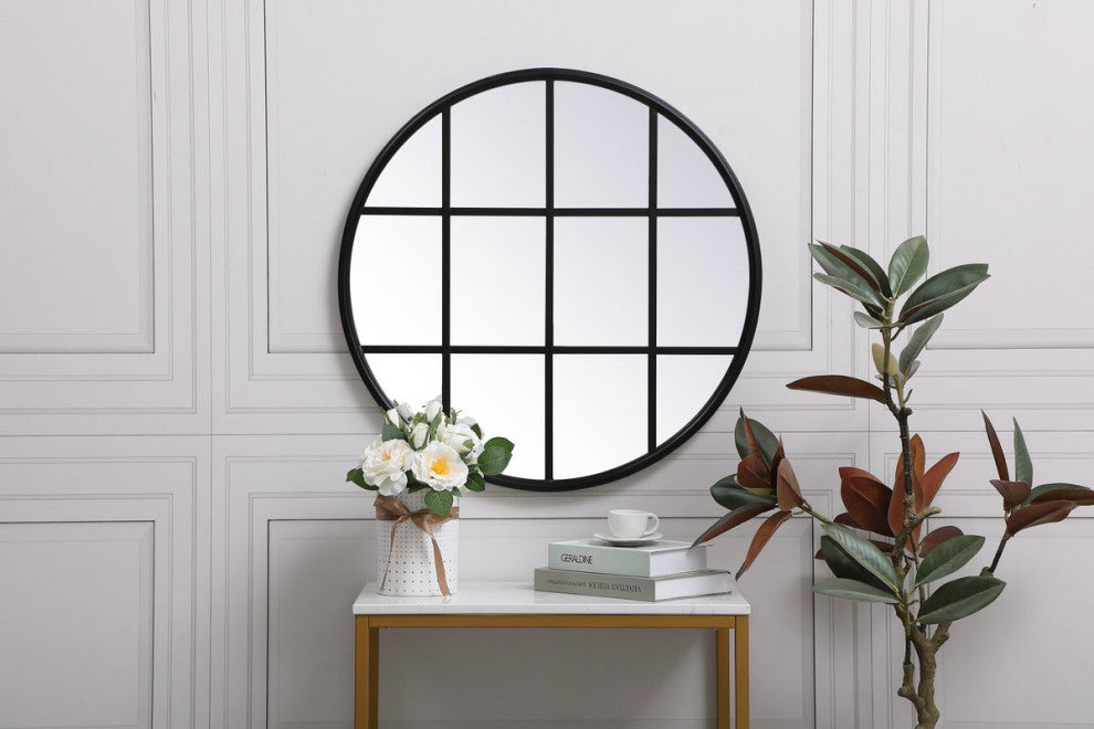 Midcentury Modern Black Decorative Mirror
