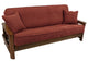 Full Futon Cover Set With Throw Pillows, 3-Piece Set, Red Wine