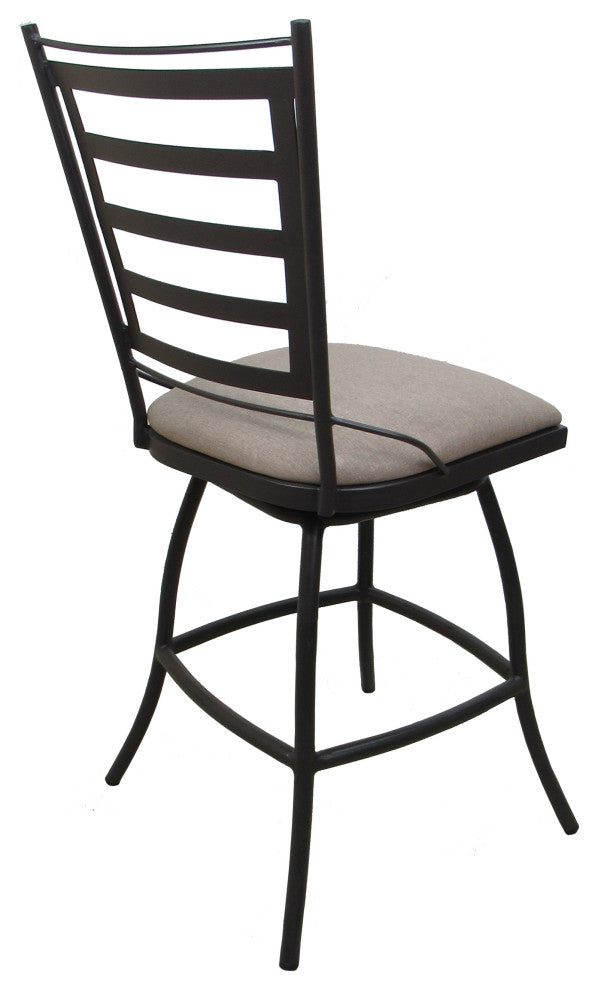 Outdoor Patio Stool Jenna Without Arms, Canvas Patty on Dark Nut, 26", Without Arms