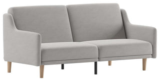 Delphine Premium Convertible Split Back Sofa Futon with Curved Armrests, Gray