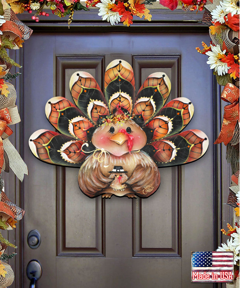 Feathered Turkey Wooden Over the Door decoration