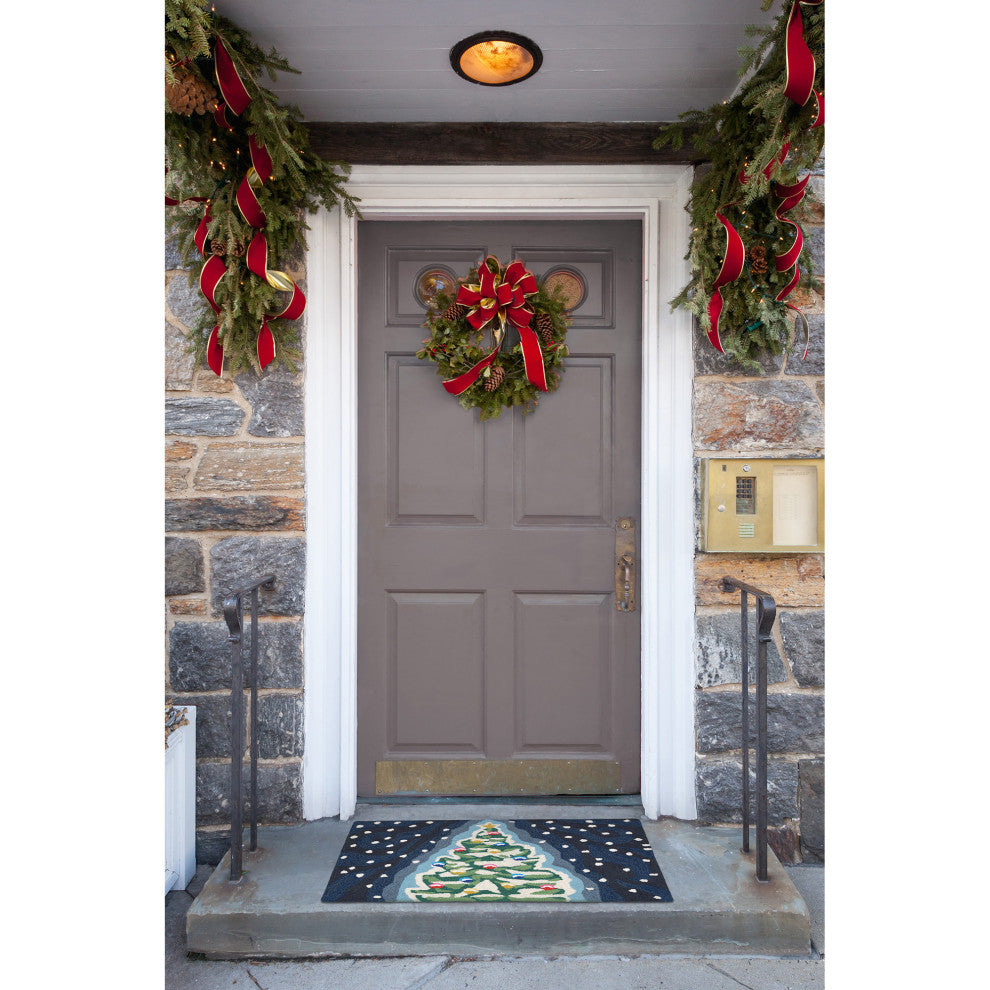 Frontporch Xmas Tree Indoor/Outdoor Rug Midnight 2'x3'