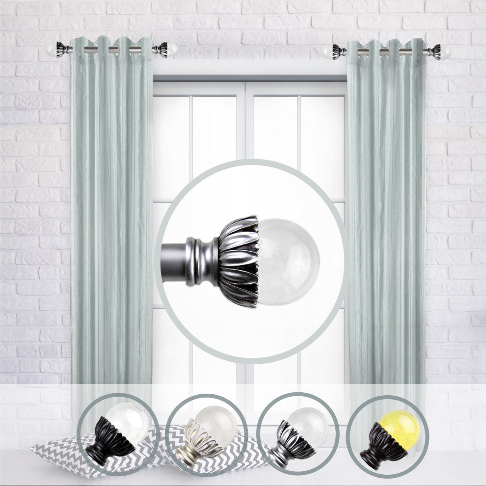 Nilo Side Curtain Rods 12-20", Satin Nickel