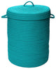 Colonial Mills Hamper Simply Home Solid Turquoise Round Hamper With Lid