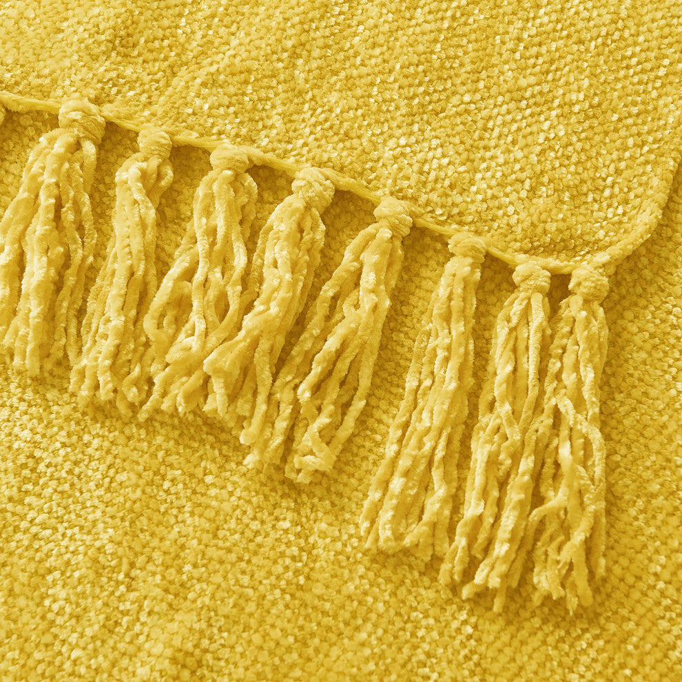 Crystal Chenille Jumbo Throw Blanket, Primrose Yellow