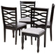 Brande Gray Fabric Espresso Brown Finish Dining Chairs, Set of 4