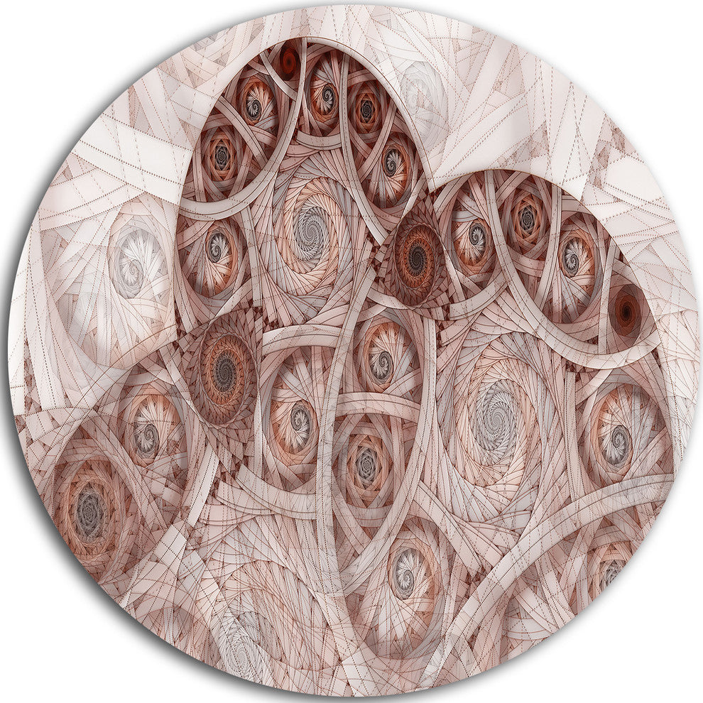 Symmetrical Fractal Flower Spiral, Floral Round Wall Art, 36"