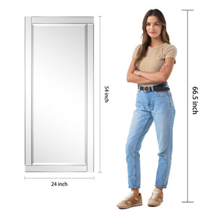 Modern Beveled Wall Mirror, 24"x54"