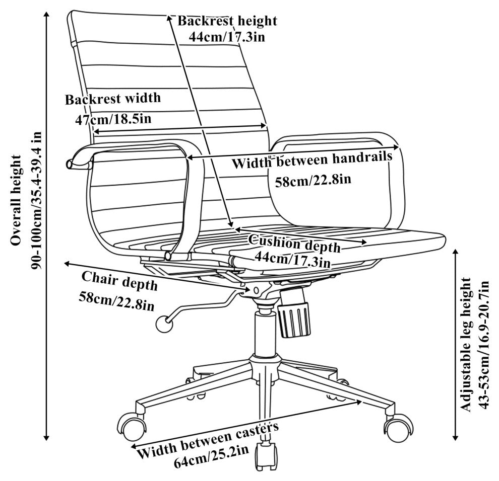 LUXMOD Mid Back PU Computer Office Desk Chair, White
