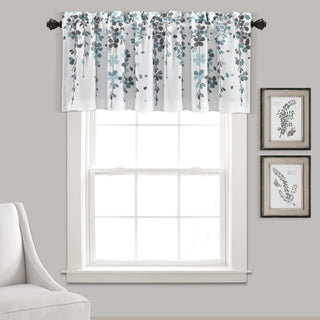 Weeping Flower Room Darkening Valance, Blue/Gray