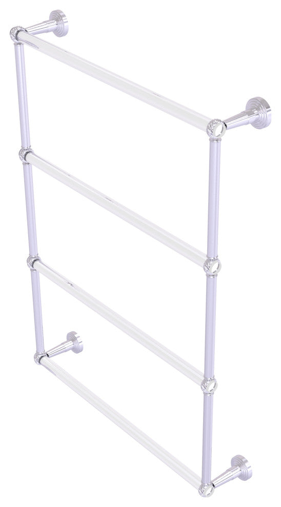 Pacific Beach 4 Tier 24" Ladder Towel Bar with Twist Accents, Satin Chrome