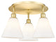 Berkshire-3 Light 20" Flush Mount-Satin Gold, Matte White Glass Shade