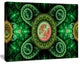 Green Psychedelic Relaxing Art, Abstract Canvas Art Print, 20x12