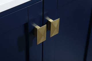 Isabel Single Bathroom Vanity, Blue, 24", Without Backsplash