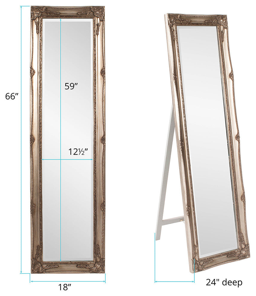Howard Elliott Queen Ann Silver Standing Mirror