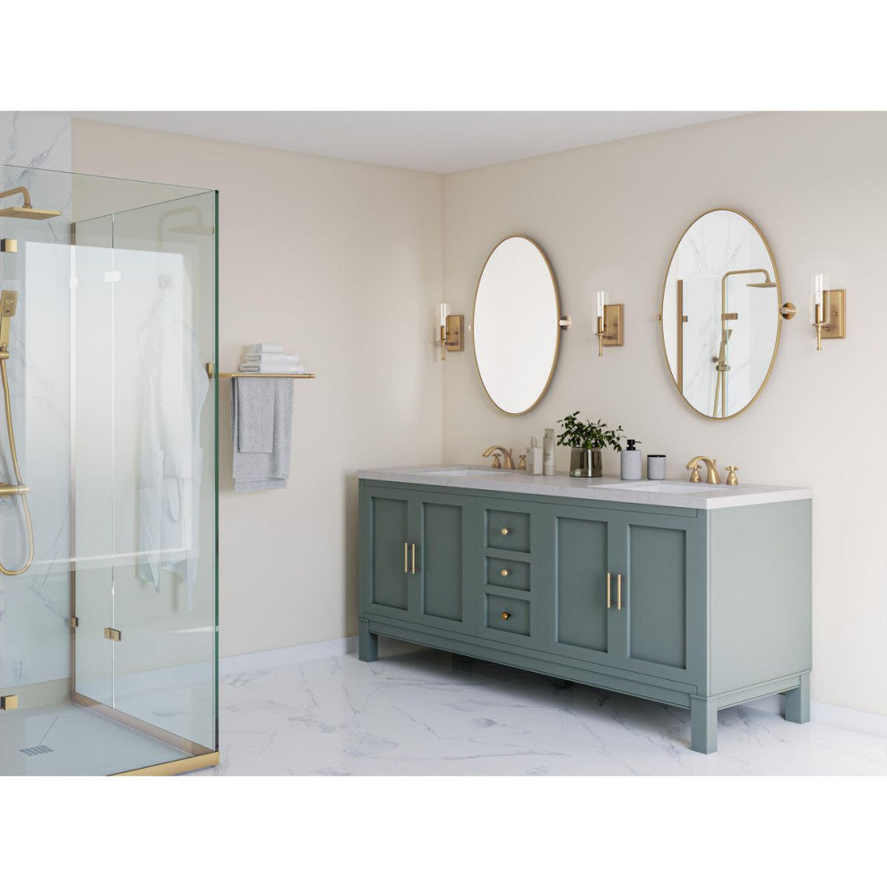 Elara Collection 4-3/4, 1-Light Vintage Brass Clear Glass Bath Vanity Light