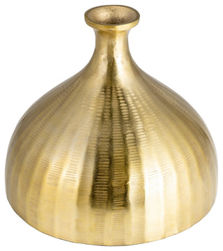 Metal, 7" Bulbous Vase, Gold