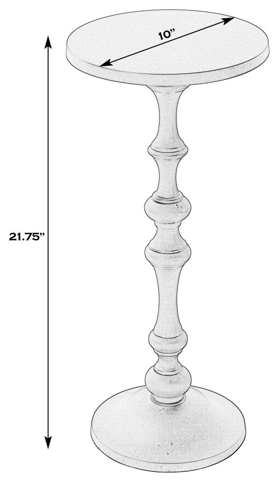 Passeo 10" W Round All Metal Pedestal Base End Table