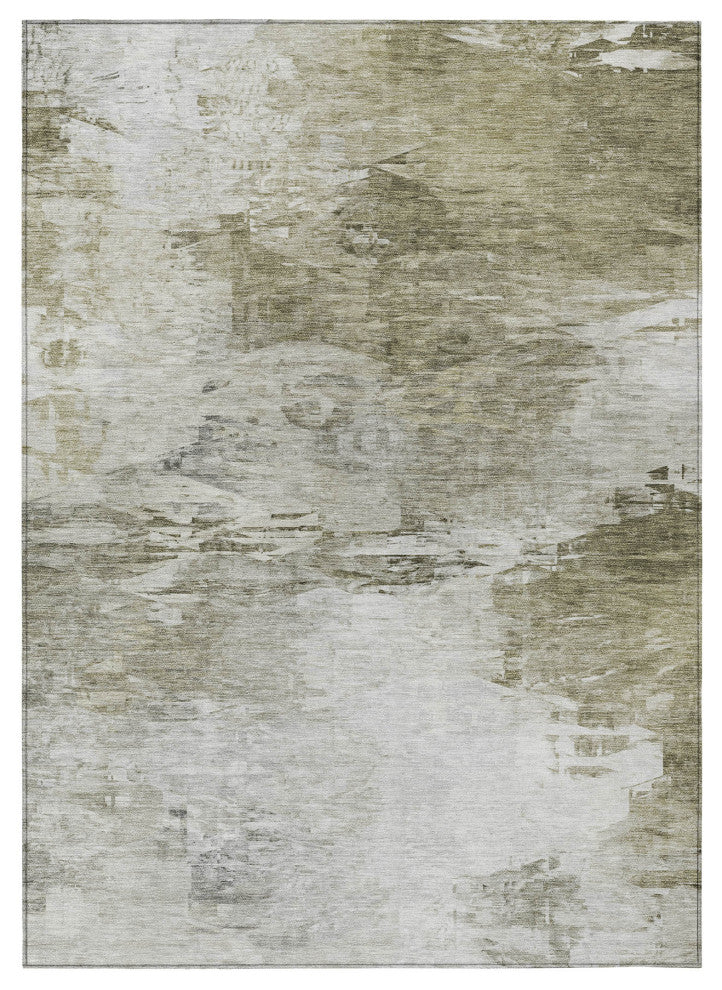 Machine Washable Indoor/Outdoor Chantille ACN595 Taupe 2'6" x 3'10" Rug