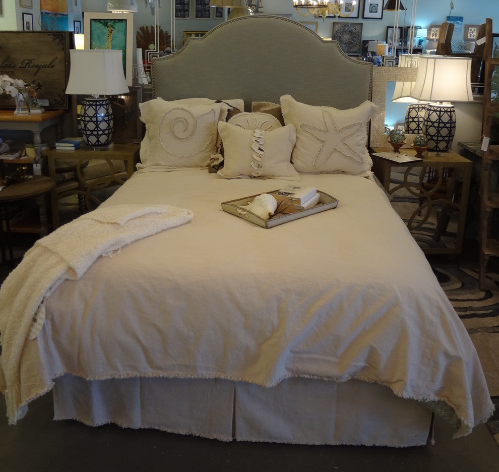 Natural Cotton Canvas Duvet Cover, Ivory, King