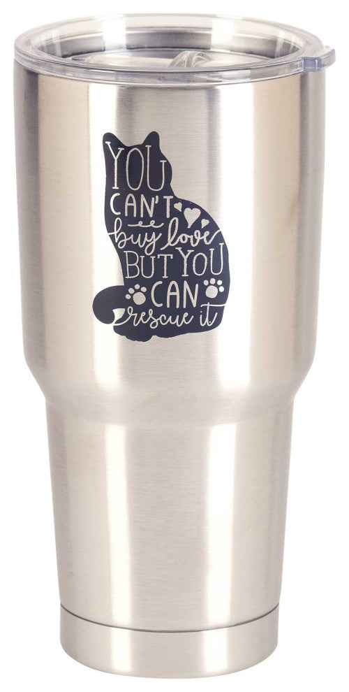 Tumbler, Cant Buy Love Rescue Cat, 30oz