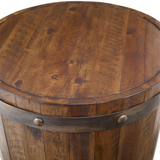 New Uttermost Ceylon Wine Barrel Accent Table