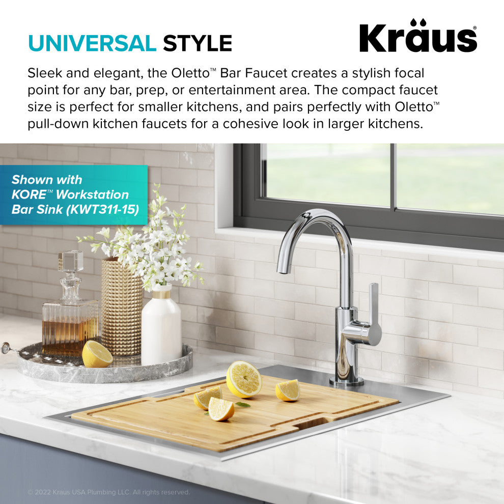 Oletto 1-Hole Kitchen Bar Faucet Matte Black