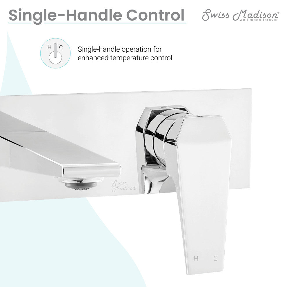 Voltaire Single-Handle, Wall-Mount, Bathroom Faucet, Chrome