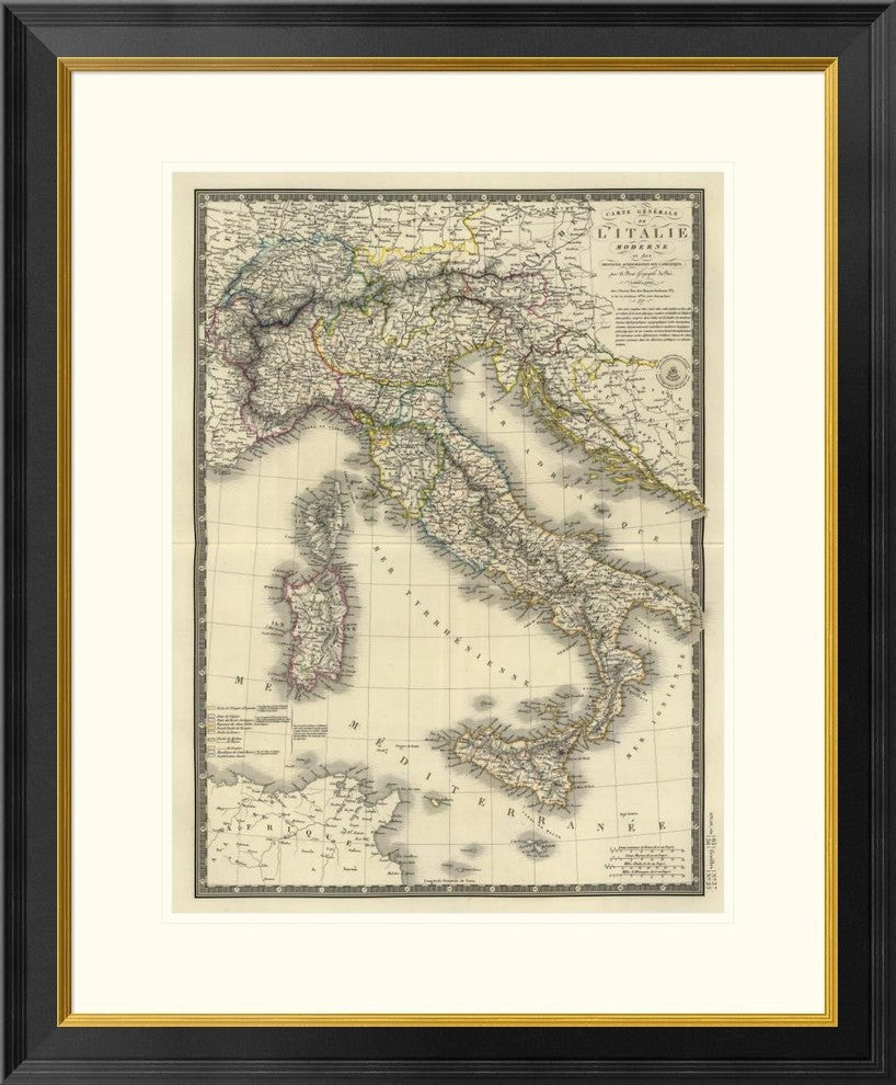 "Italie moderne, 1828" Framed Digital Print by Adrien Hubert Brue, 27x32"