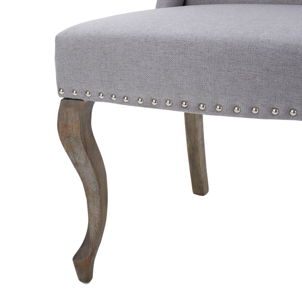 GDF Studio Asheville Modern Fabric Wingback Chair, Set of 2, Light Gray