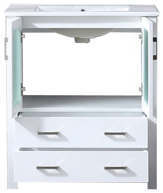 Volez 30" Single Bathroom Vanity Cabinet Integrated Top Integrated Square Sink