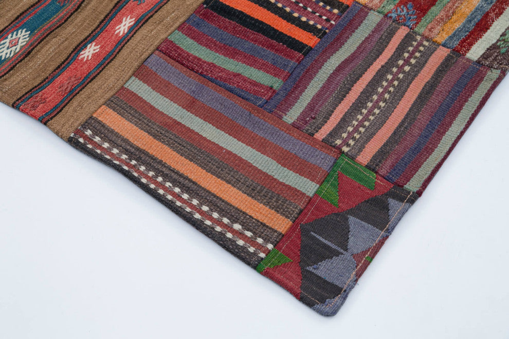 Rug N Carpet - Handmade Turkish 6' 8'' x 9' 11'' Vintage Patchwork Kilim Rug