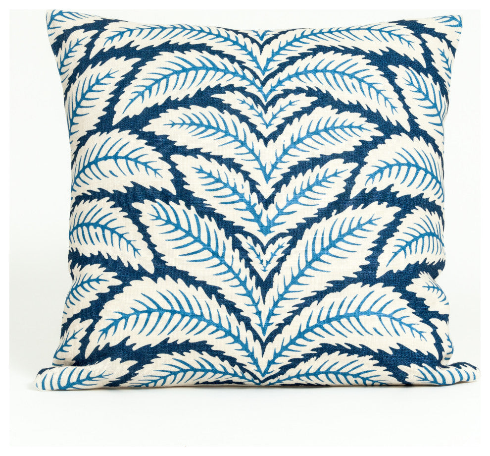 Talavera pillow cover, Brunschwig & Fils fabric, blue and white deco  , 18x18