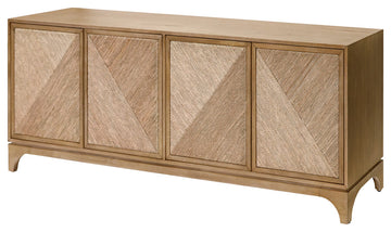 Coastal Style 80" TV Console Entertainment Stand Wood, Brown