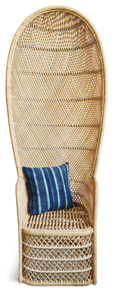 Tall Back Wicker Scoop Chair