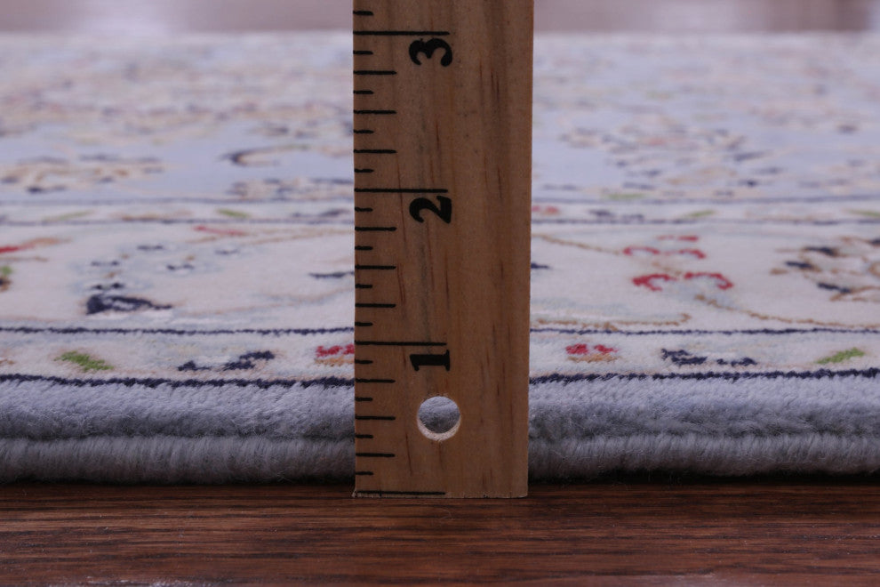 4' 1" X 6' 3" Wool & Silk Hand-Knotted Persian Nain Rug - Q14737
