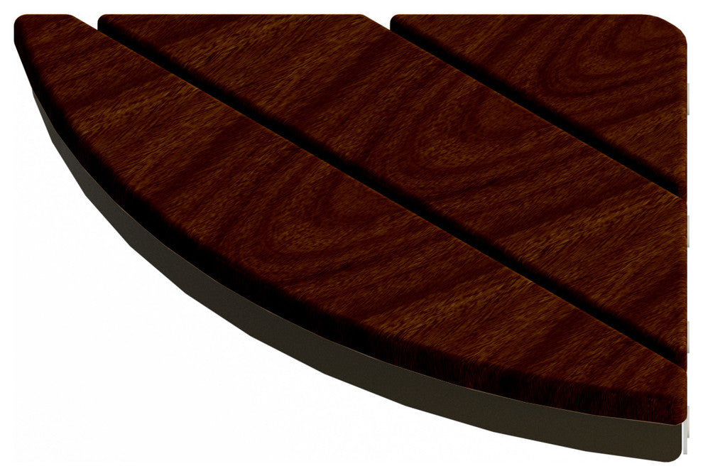 Invisia Brazilian Walnut Corner Shower Bathroom Seat Bench Elegant Spa Seating,
