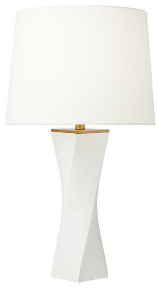 Lagos Table Lamp, White Leather