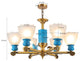 Modern blue chandelier lights for home decor with glass shade