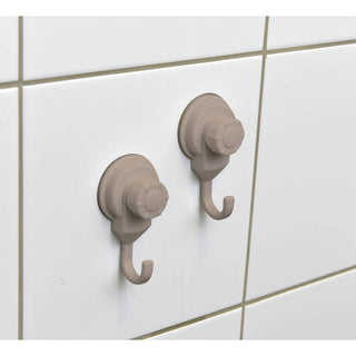 Strong Hold Vacuum Suction Cup Hooks Shower-Kitchen Walls Organizer Loofah Set 2