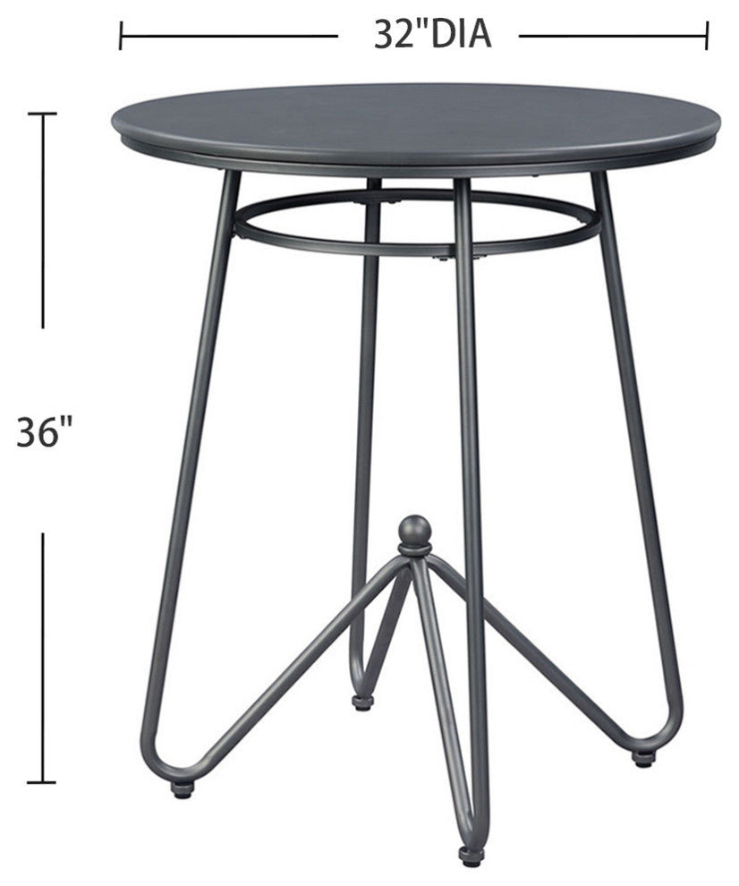 3-Piece Counter Height Dining Set, Gray Oak/Sandy Gray