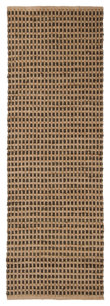 Jazz Contemporary Area Rug, Tan and Black, 2'6x7'6 Runner