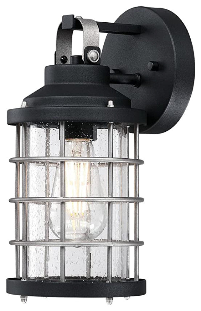 1 light black exterior light fixtures Glass wall lights with remote