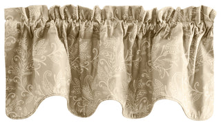 Lexington Leaf Lined Scallop Valance, Tan