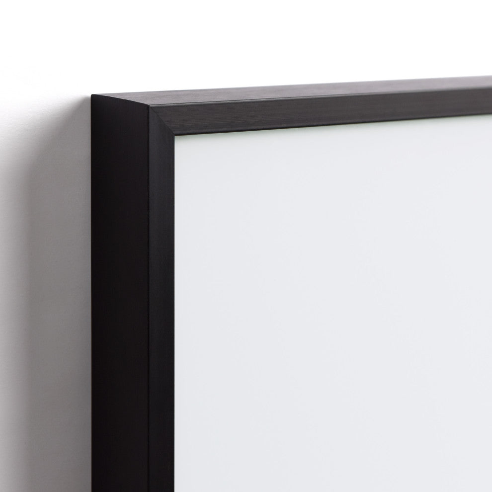 "Weimaraner" Black and White Pet Art on Printed Glass with Anodized Frame