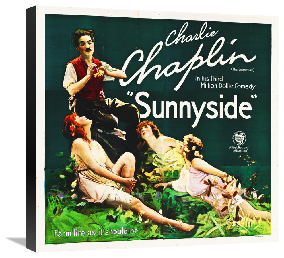 "Charlie Chaplin - Sunnyside, 1919" Canvas Giclee, 22"x22"